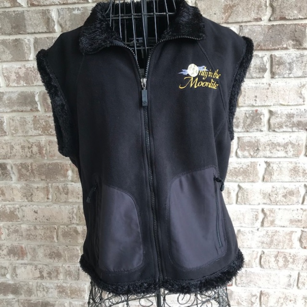 Storm Creek Black Vest Moonlight Faux Fur Vintage